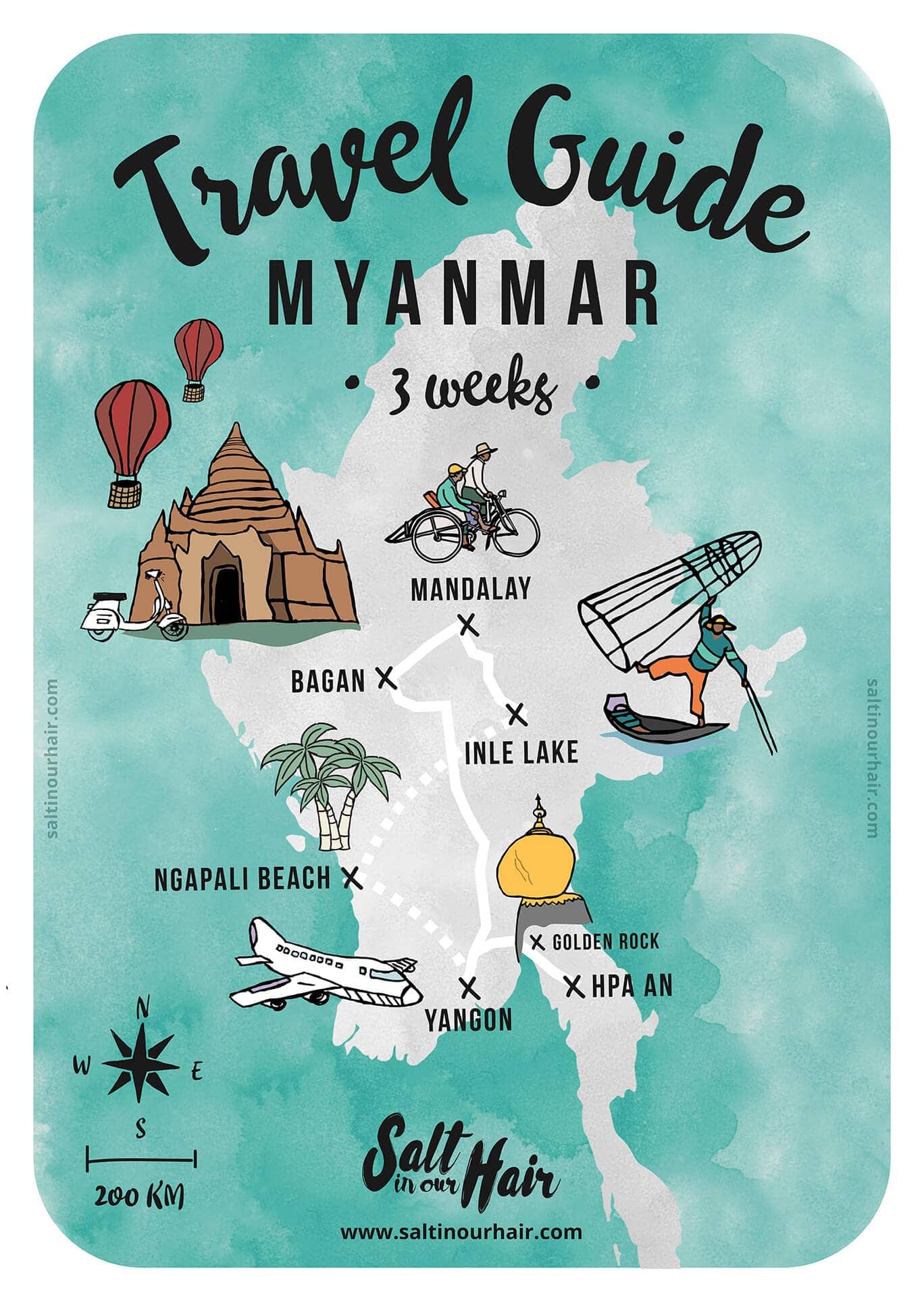 myanmar tourist map