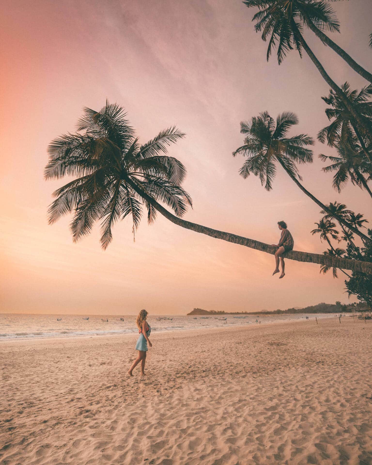 ngapali most beautiful beach sunset palm