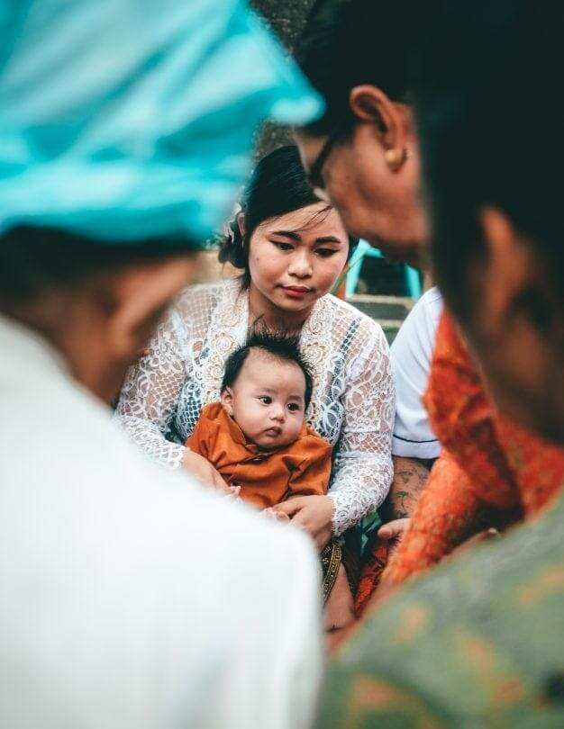 bali stay with locals ceremony baby