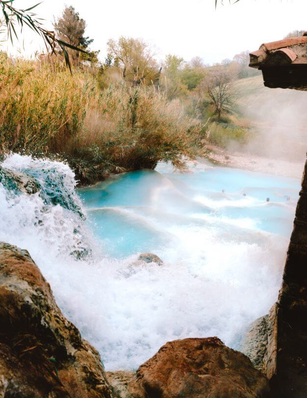 hot spring waterfall italy